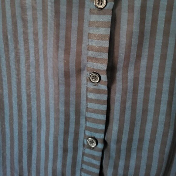"FOREVER 21" BLUE & BLACK STRIPED SLEEVELESS SHIRT - NWOT - Picture 3 of 7